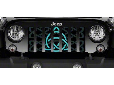Grille Insert; Teal Celtic Knot (87-95 Jeep Wrangler YJ)