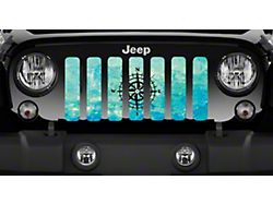 Grille Insert; Teal Swirl Compass (97-06 Jeep Wrangler TJ)