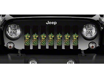 Grille Insert; Tropical Pineapples (18-25 Jeep Wrangler JL w/o TrailCam)