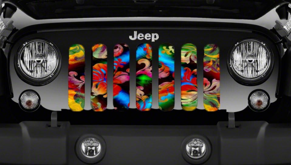 ZKD Customs Jeep Wrangler Grille Insert; Hippie Floral 30038