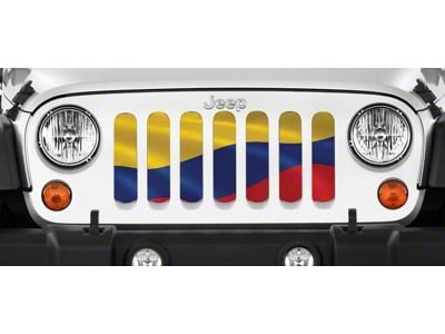 Grille Insert; Waving Columbian Flag (18-25 Jeep Wrangler JL w/o TrailCam)