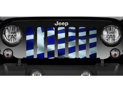 Grille Insert; Waving Greek Flag (87-95 Jeep Wrangler YJ)