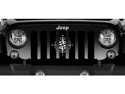 Grille Insert; White Compass (07-18 Jeep Wrangler JK)