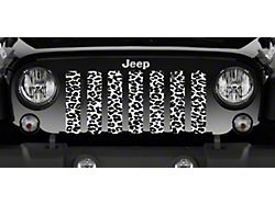 Grille Insert; White Leopard Print (18-23 Jeep Wrangler JL w/o TrailCam)