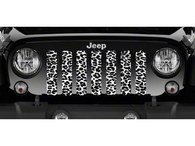 Grille Insert; White Leopard Print (87-95 Jeep Wrangler YJ)