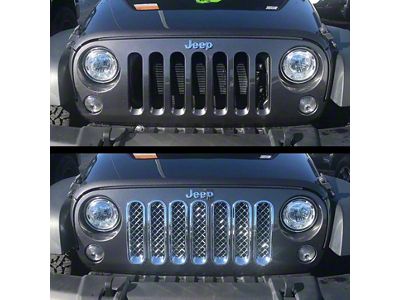 Grille Overlay; Chrome (07-18 Jeep Wrangler JK)