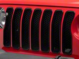 Chrome Delete Grille Overlay; Gloss Black (18-25 Jeep Wrangler JL)