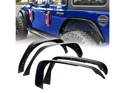 Grind Series Steel Fender Flares; Textured Black (18-25 Jeep Wrangler JL)