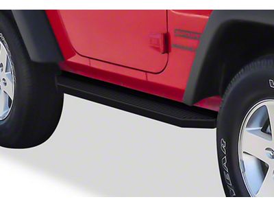 H-Style Running Boards; Black (07-18 Jeep Wrangler JK 2-Door)