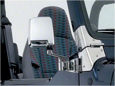 Half Door Side Mirrors; Chrome (87-06 Jeep Wrangler YJ & TJ)