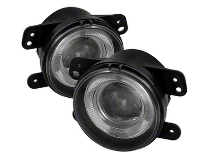 Halo Projector Fog Lights with Switch; Smoked (07-09 Jeep Wrangler JK)
