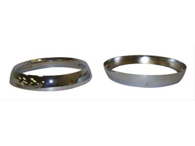 Headlight Bezel Set; Chrome (73-83 Jeep CJ5 & CJ7)