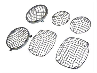 Headlight, Turn Signal and Tail Light Guards; Chrome (76-86 Jeep CJ5 & CJ7)