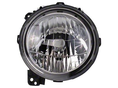 Headlights; Chrome Housing; Clear Lens (18-25 Jeep Wrangler JL w/ Factory Halogen Headlights)