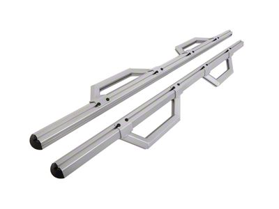 Hex Series Side Step Bars without Mounting Brackets; Silver (07-25 Jeep Wrangler JK & JL 4-Door)