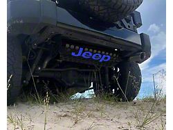Hexagon Muffler Cover with Blue Carbon Fiber Inlay; Black (07-18 Jeep Wrangler JK)