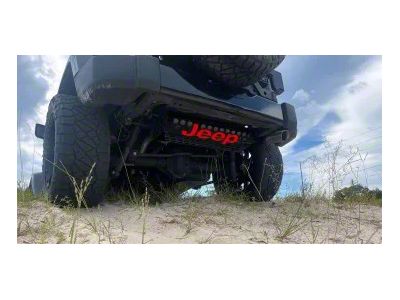 Hexagon Muffler Cover with Red Carbon Fiber Inlay; Black (07-18 Jeep Wrangler JK)
