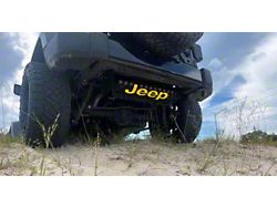 Hexagon Muffler Cover with Yellow Carbon Fiber Inlay; Black (07-18 Jeep Wrangler JK)