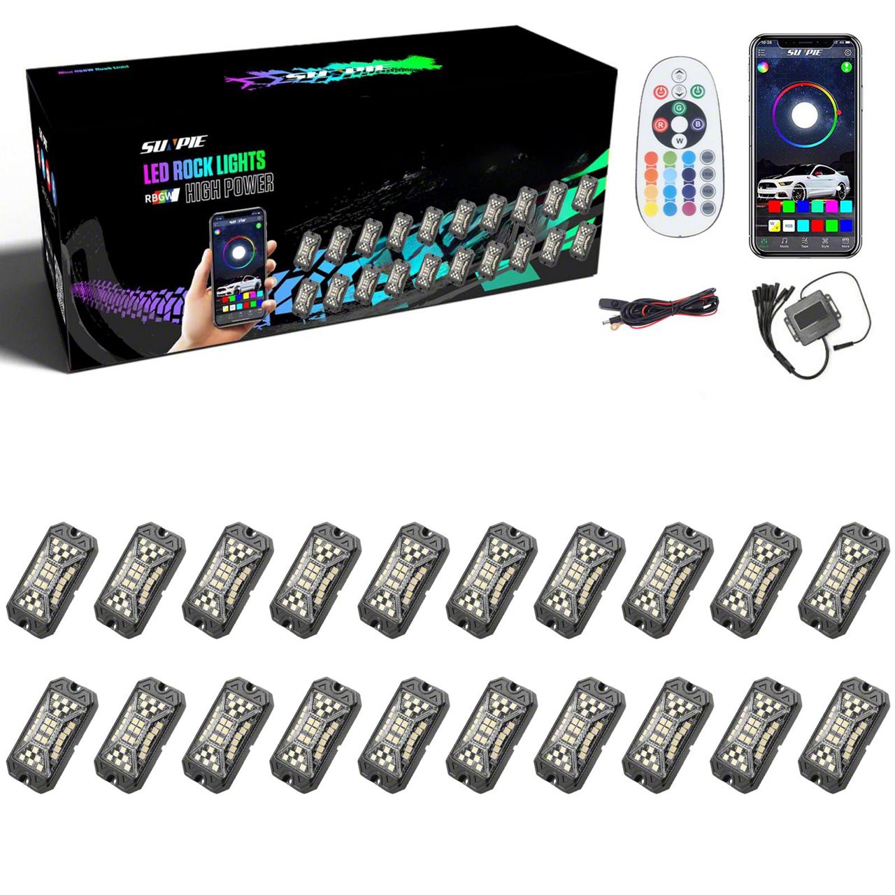 Jeep Wrangler High Power Wide Angle Series RGBW LED Rock Lights; Set of ...