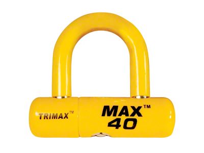 High Security General Purpose U-Lock; 1/2-Inch Shackle; Yellow Sleeve Over Chrome