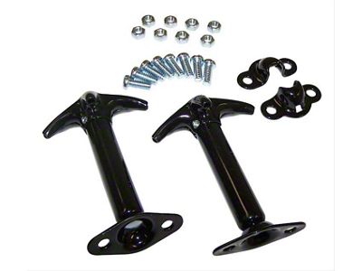 Hood Catch Kit; Black (87-95 Jeep Wrangler YJ)