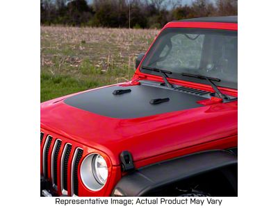 Hood Graphic; Black with Blue Outline (18-25 Jeep Wrangler JL, Excluding Rubicon)