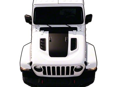Hood Graphic; Black (18-25 Jeep Wrangler JL Rubicon)