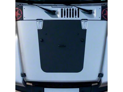 Hood Graphic; Matte Black with Red Outline (07-18 Jeep Wrangler JK)