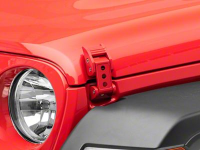 Hood Latches; Firecracker Red (18-25 Jeep Wrangler JL)