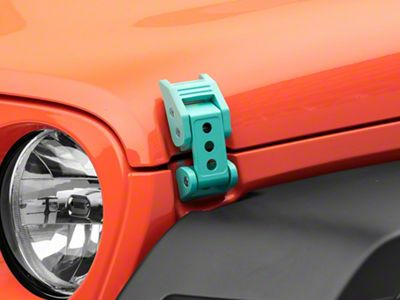 Hood Latches; Tropical Breeze Teal (18-25 Jeep Wrangler JL)