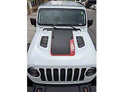 Hood Stripe with 1941 Logo; Matte Black with Red (18-25 Jeep Wrangler JL, Excluding Rubicon)