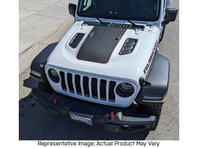 Hood Stripe; Carbon Fiber Black (18-25 Jeep Wrangler JL, Excluding Rubicon)