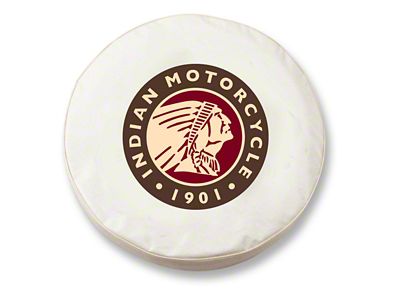 Indian Motorcycle Spare Tire Cover; White (66-18 Jeep CJ5, CJ7, Wrangler YJ, TJ & JK)