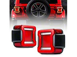 Infinity Series LED Tail Lights; Black Housing; Red Lens (18-26 Jeep Wrangler JL w/ Factory Halogen Tail Lights)