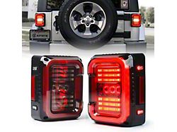 Inspire Series LED Tail Lights; Black Housing; Clear Lens (07-18 Jeep Wrangler JK)