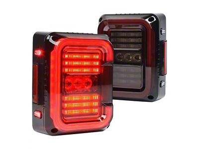 Inspire Series LED Tail Lights; Black Housing; Smoked Lens (07-18 Jeep Wrangler JK)