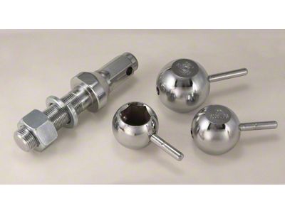 Interchangeable Trailer Hitch 3-Ball Set; Chrome Plated Steel