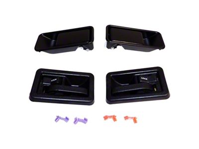 Interior and Exterior Door Handles; Black (87-06 Jeep Wrangler YJ & TJ w/ Half Doors)