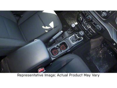 Interior Cup Holder Foam Inserts; 3-Piece Kit; Black/White (18-25 Jeep Wrangler JL)