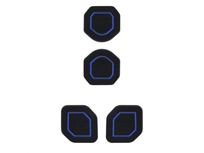 Interior Cup Holder Foam Inserts; 4-Piece Kit; Black/Blue (18-25 Jeep Wrangler JL)