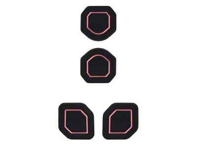 Interior Cup Holder Foam Inserts; 4-Piece Kit; Black/Pink (18-25 Jeep Wrangler JL)