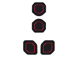 Interior Cup Holder Foam Inserts; 4-Piece Kit; Black/Red (18-24 Jeep Wrangler JL)
