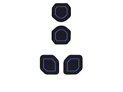 Interior Cup Holder Foam Inserts; Black/Blue (18-25 Jeep Wrangler JL)
