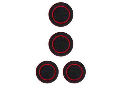 Interior Cup Holder Foam Inserts; Black/Red (07-18 Jeep Wrangler JK)