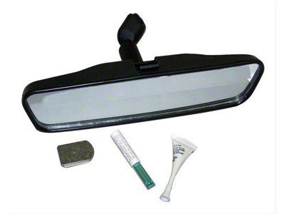 Interior Rear View Mirror Kit; Black; 8.5-Inch Wide (87-06 Jeep Wrangler YJ & TJ)