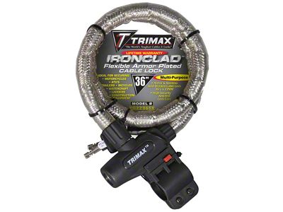 IRONCLAD Max Security Armor Plated Locking Cable; 36-Inch x 22mm; Stainless Steel