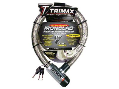 IRONCLAD Max Security Armor Plated Locking Cable; 48-Inch x 26mm; Stainless Steel