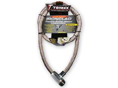 IRONCLAD Max Security Armor Plated Locking Cable; 72-Inch x 26mm; Stainless Steel