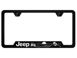 Jeep Beach Laser Etched Cut-Out Frame; Black (Universal; Some Adaptation May Be Required)