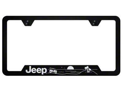 Jeep Beach Laser Etched Cut-Out Frame (Universal; Some Adaptation May Be Required)